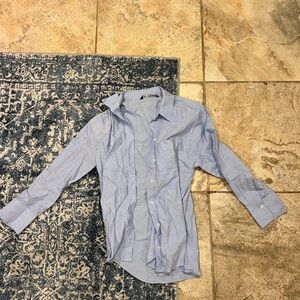 Zara Light Blue Casual Button-Down Shirt